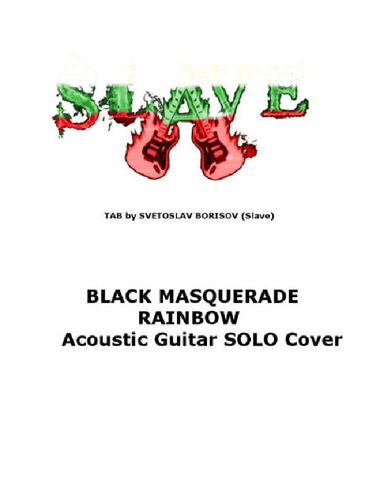 BLACK MASQUERADE - Rainbow ACOUSTIC SOLO cover (arr. SLAVE)