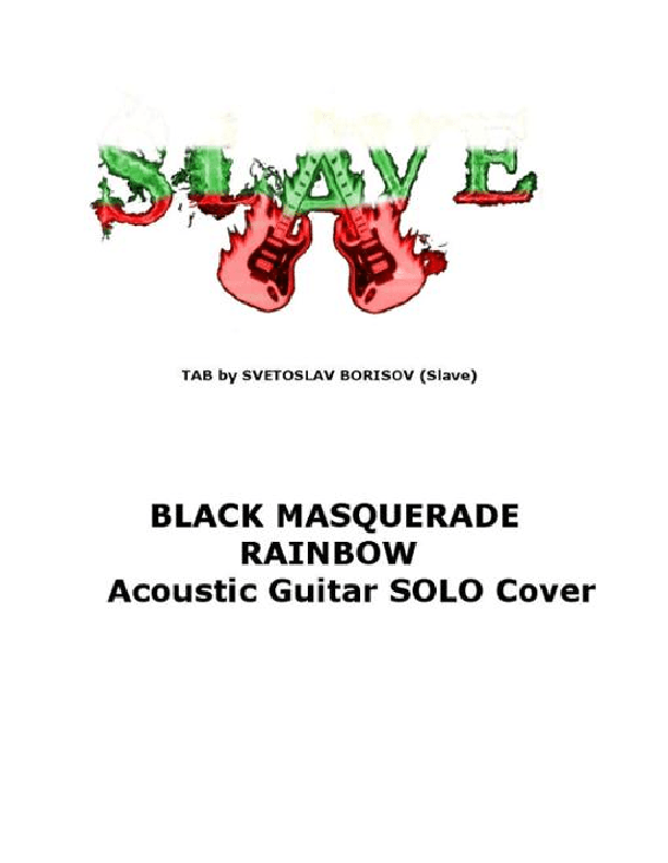 BLACK MASQUERADE - Rainbow ACOUSTIC SOLO cover (arr. SLAVE)