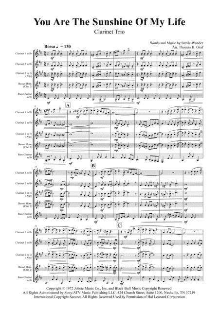 You Are The Sunshine Of My Life (arr. Thomas H. Graf)