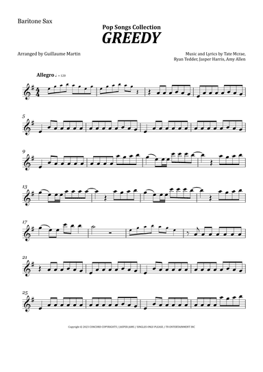 Greedy (arr. Guillaume Martin)