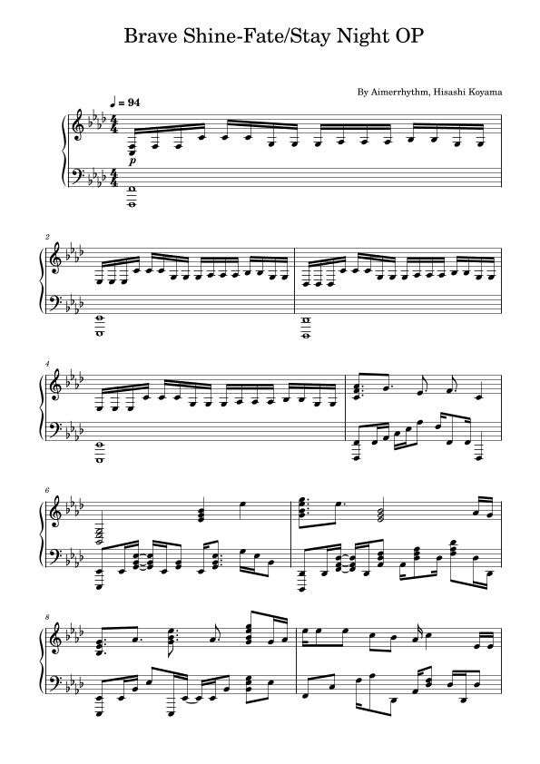 Brave Shine (arr. poon)