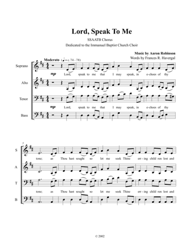 Lord, Speak To Me