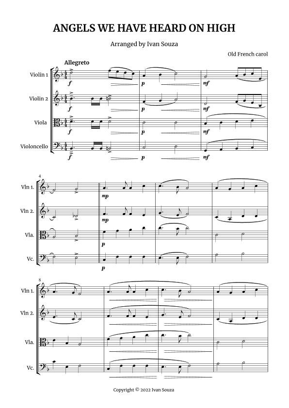 ANGELS WE HAVE HEARD ON HIGH (arr. Ivan Souza)