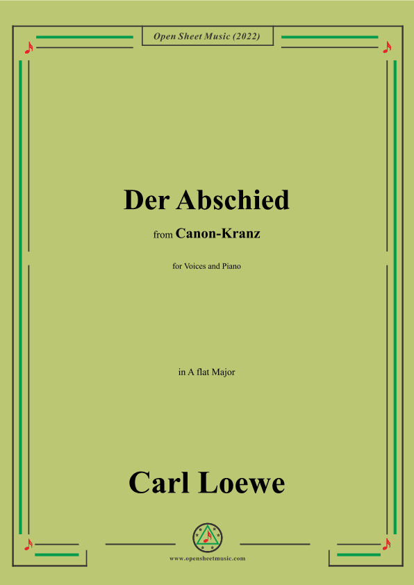 Loewe-Der Abschied,in A flat Major (arr. OSM Press)