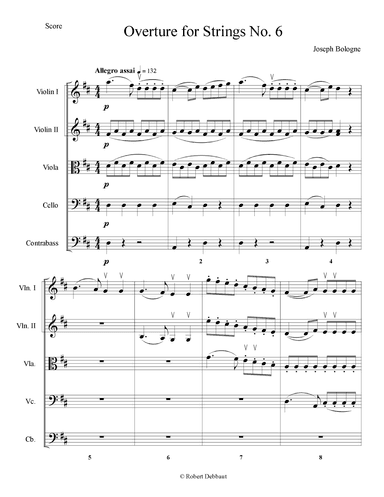 Overture for Strings No. 6 - Score Only (arr. Robert Debbaut)