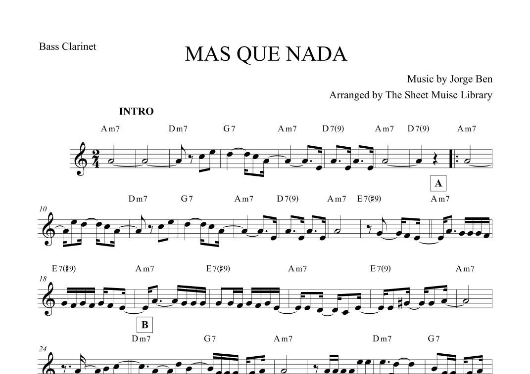 Mas Que Nada (arr. The Sheet Music Library)