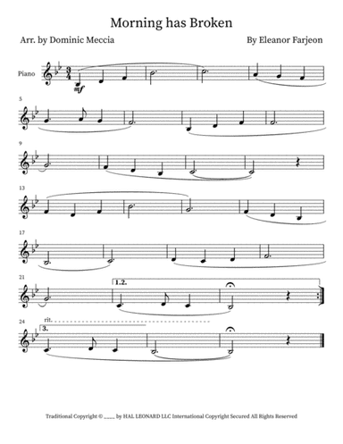 Morning Has Broken (arr. Dominic Meccia)
