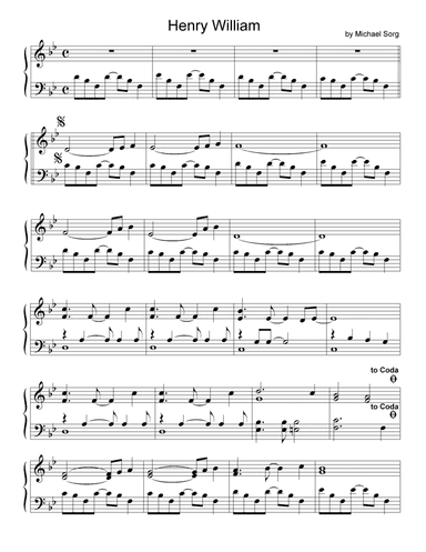 Henry William (easy piano solo)