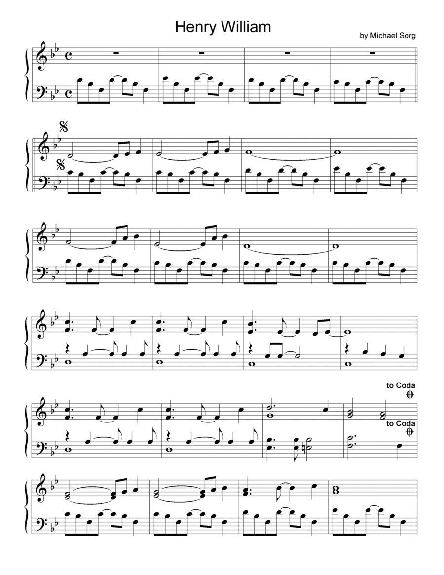 Henry William (easy piano solo)