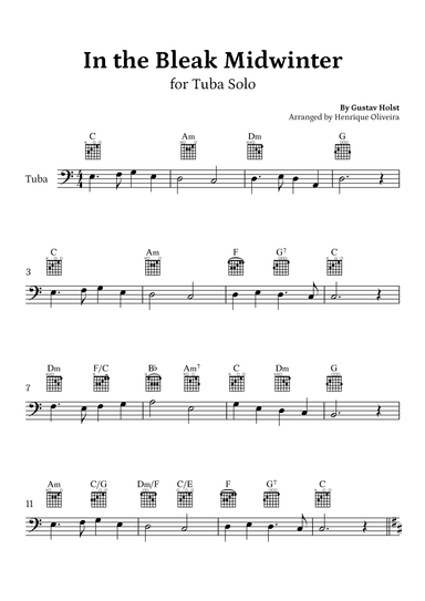 In the Bleak Midwinter (Tuba Solo) - Beginner Level (arr. Henrique Oliveira)