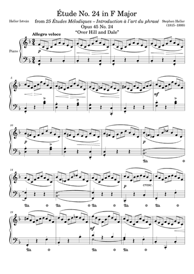 Etude Opus 45 No. 24 in F Major (arr. Zachary Corbett)