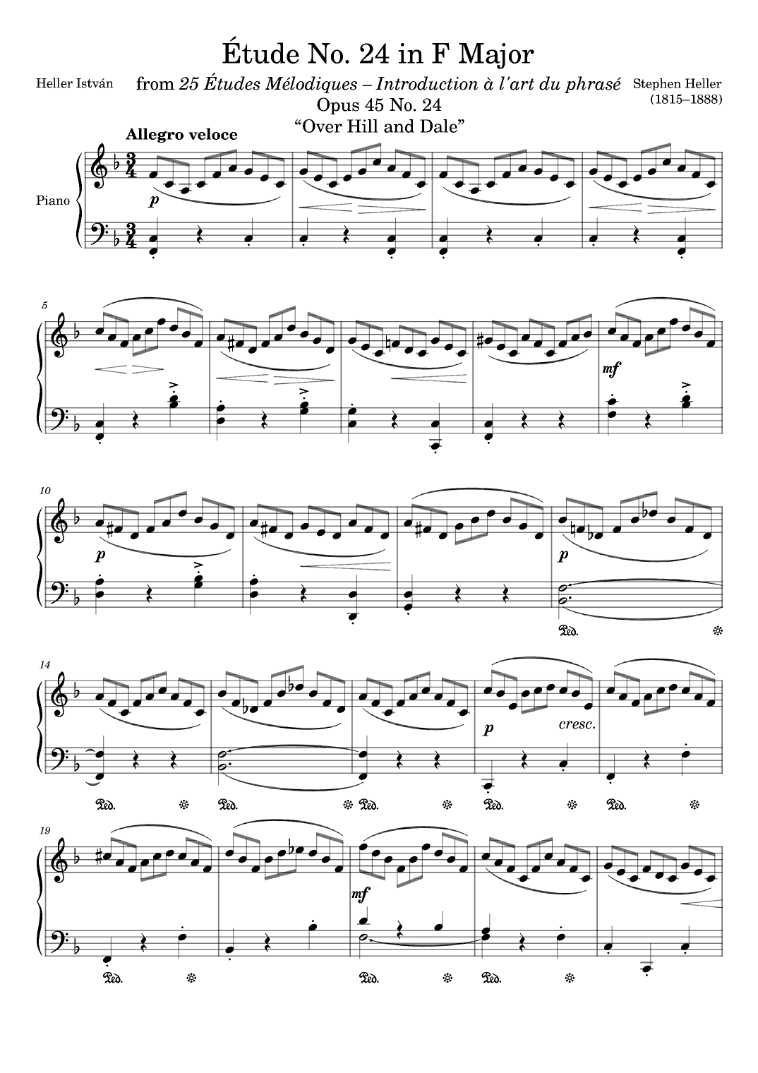 Etude Opus 45 No. 24 in F Major (arr. Zachary Corbett)