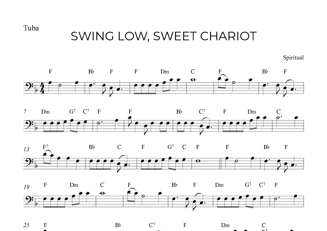 SWING LOW, SWEET CHARIOT (arr. Alex Nunes Rodrigues)