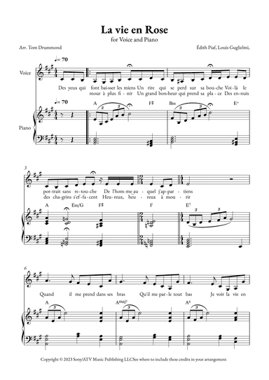 La Vie En Rose (arr. Tom Drummond)