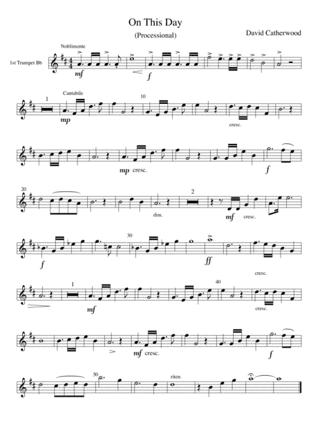 On This Day - Processional (Brass ensemble) by David Catherwood