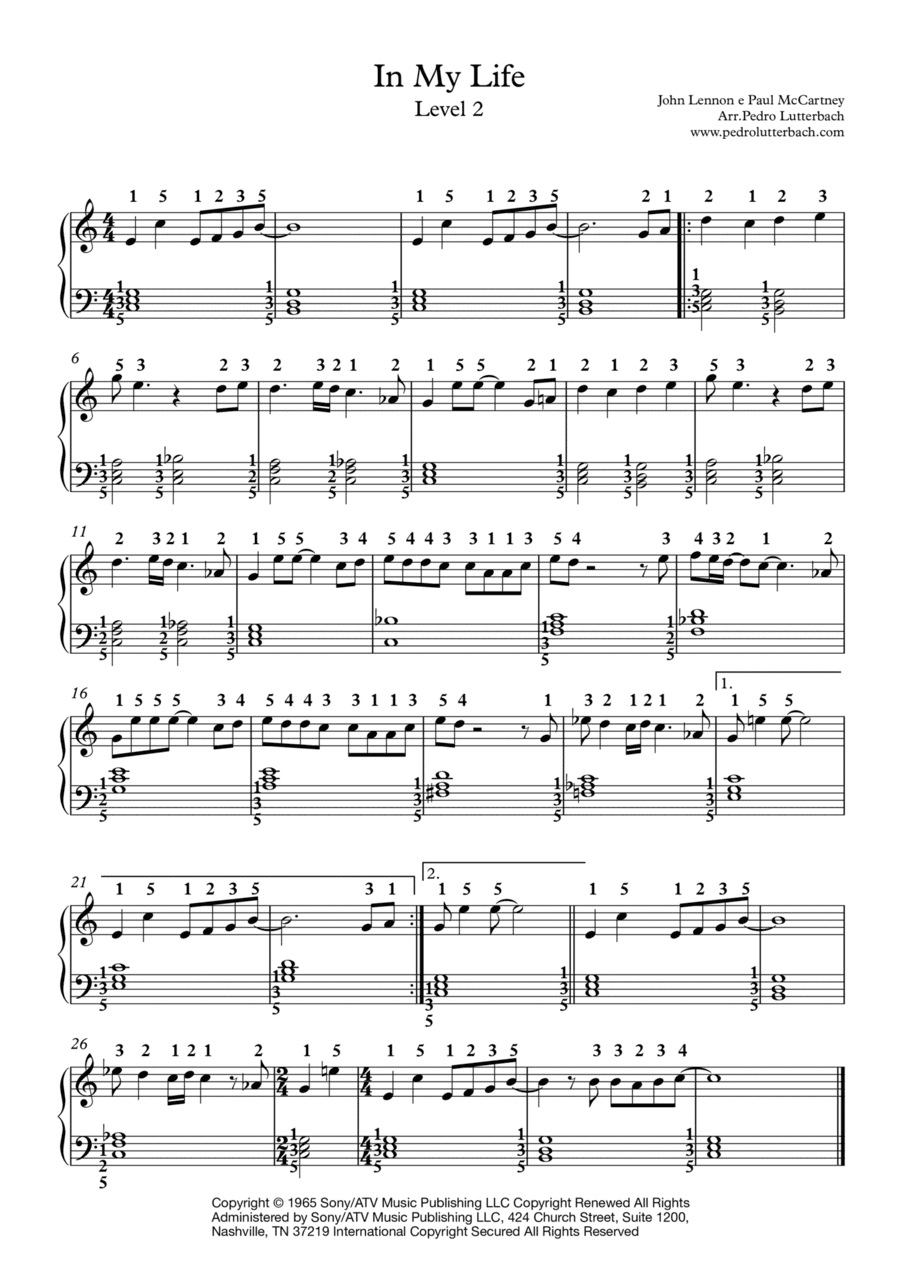 In My Life (arr. Pedro Lutterbach)