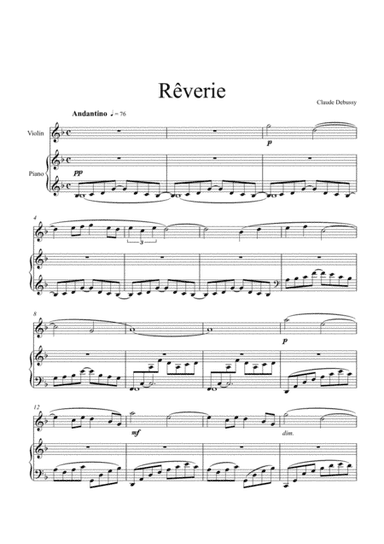 Claude Debussy - Rêverie (Violin Solo) (arr. André Laitano)