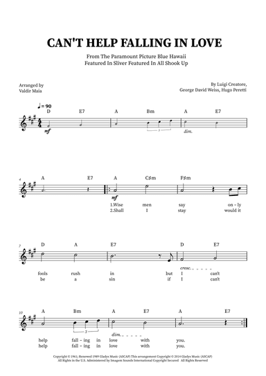 Can't Help Falling In Love (arr. Valdir Maia)