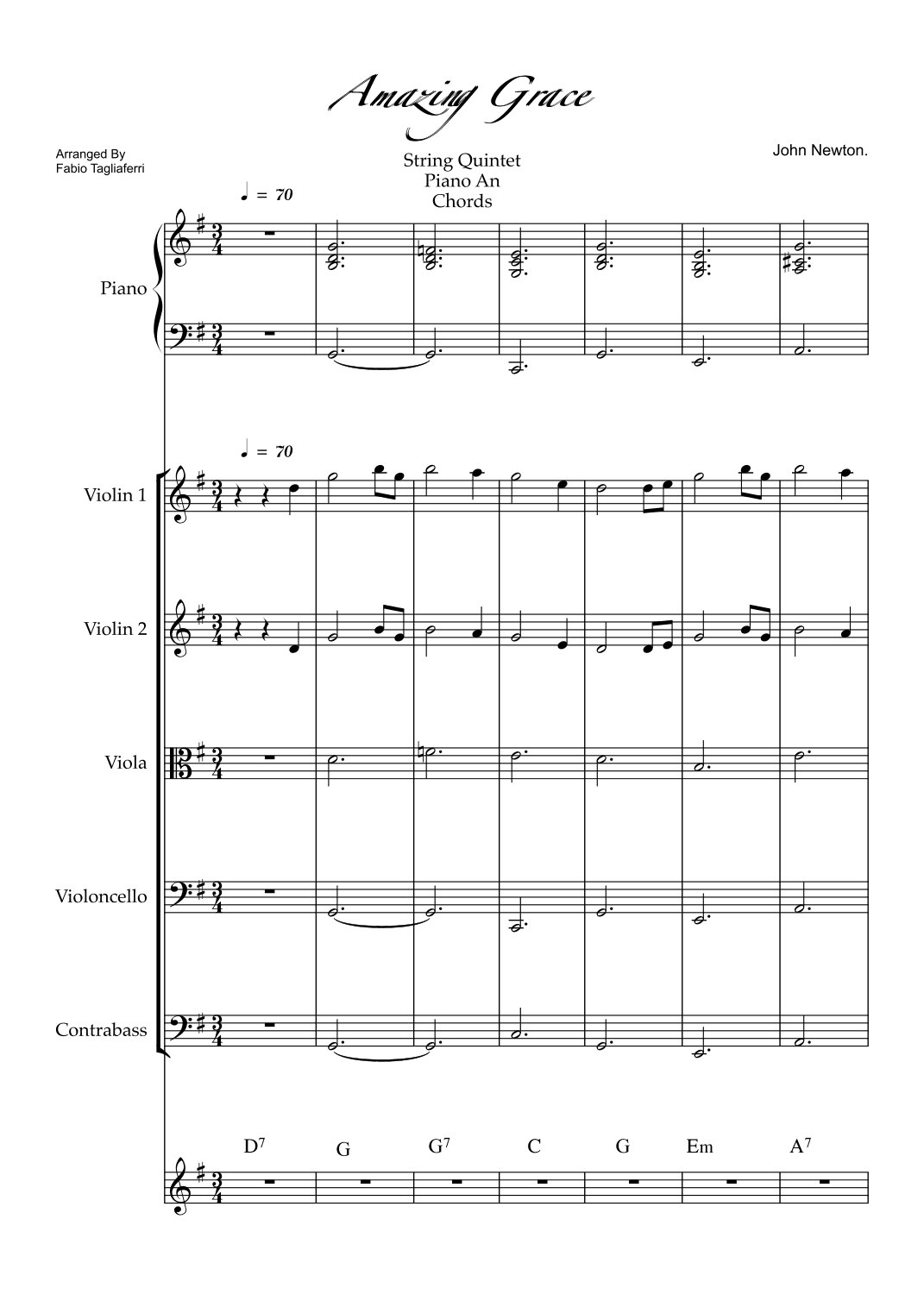 Amazing Grace (arr. Fabio Tagliaferri)