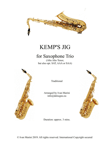 KEMP'S JIG - for Saxophone Trio (arr. Ivan Marini)