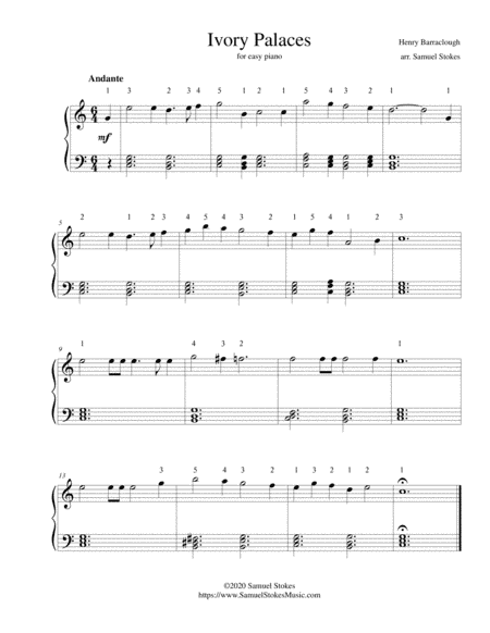 Ivory Palaces - for easy piano (arr. Samuel Stokes)