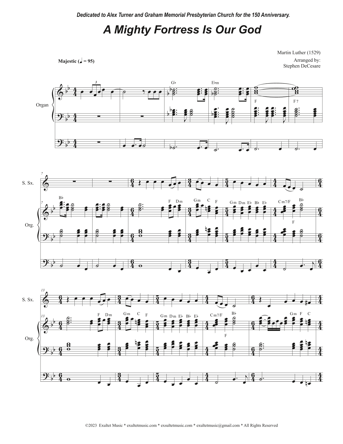 A Mighty Fortress Is Our God (Soprano Saxophone and Organ) (arr. Stephen DeCesare)