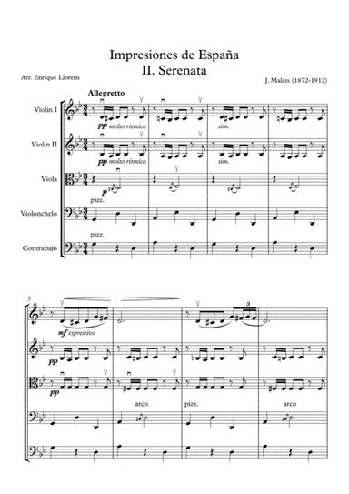 Serenata Española - String quintet / String Orchestra (arr. Enrique Llorens)