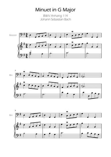 Minuet in G major BWV Anh. 114 - Bach - Bassoon (arr. Ygor Nunes)