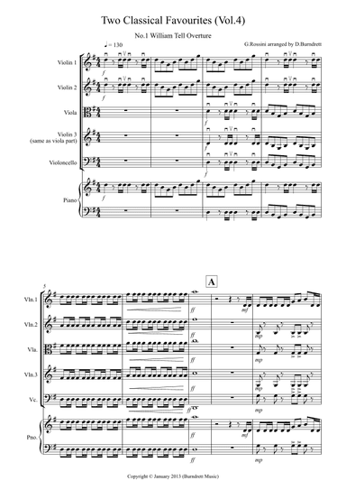 2 Classical Favourites for String Quartet (volume four) (arr. D.Burndrett)