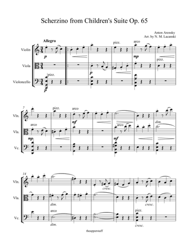 Scherzino from Children's Suite Op. 65 (arr. Nick Lacanski)
