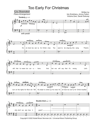 Too Early For Christmas (arr. Lisa Shoemaker)