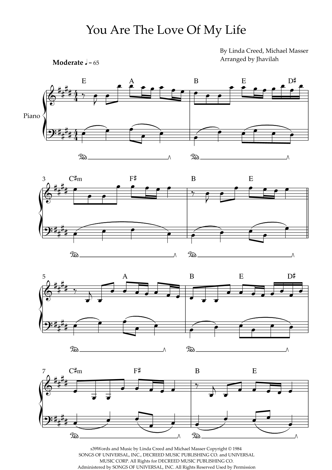 You Are The Love Of My Life (the One Love Of My Life) (arr. Jhavilah)