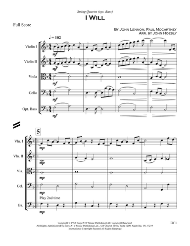 I Will (arr. John Hoesly)