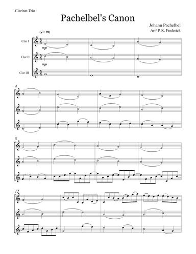 Pachelbel's Canon in D (arr. P. R. Frederick)