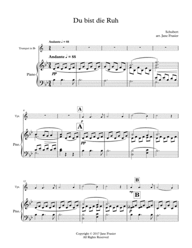 Du bist die Ruh (arr. Jane Frasier)