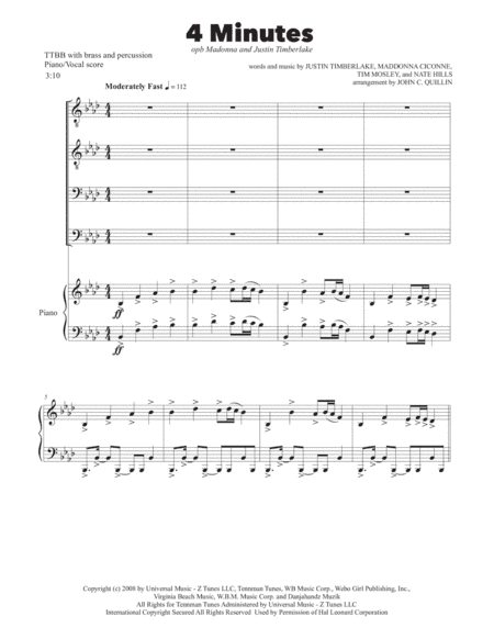 4 Minutes (arr. John C. Quillin)