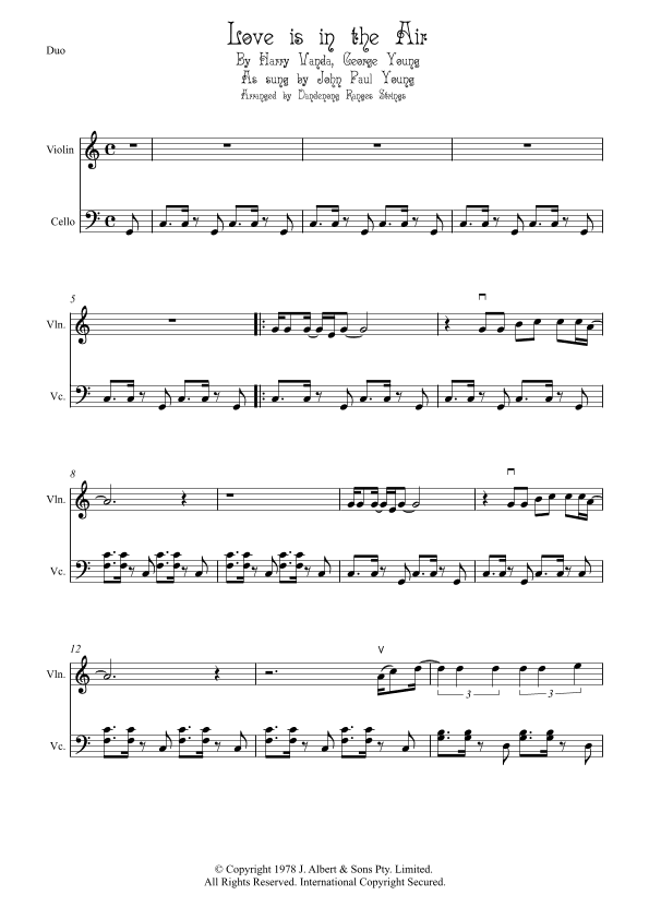 Love Is In The Air (arr. Dandenong Ranges Strings)