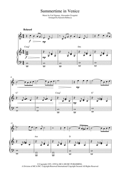 Summertime In Venice (arr. Kaiserin Rebecca)