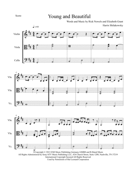 Young And Beautiful (arr. Harris Shilakowsky)
