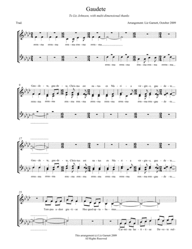 Gaudete (arr. Liz Garnett)