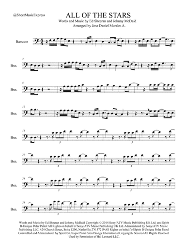 All Of The Stars  from the Motion Picture Soundtrack THE FAULT IN OUR STARS (arr. Jose Daniel Morales A.)