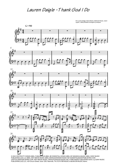 Thank God I Do (arr. ezequiel zeferino)