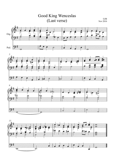 Good King Wenceslas Last Verse for Organ (arr. Gavin Bateman)