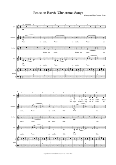Peace on Earth - Christmas Song - Women's Quartet with Piano