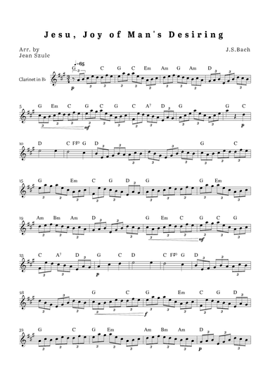 Jesu, Joy of Man's Desiring (arr. Jean Szulc)