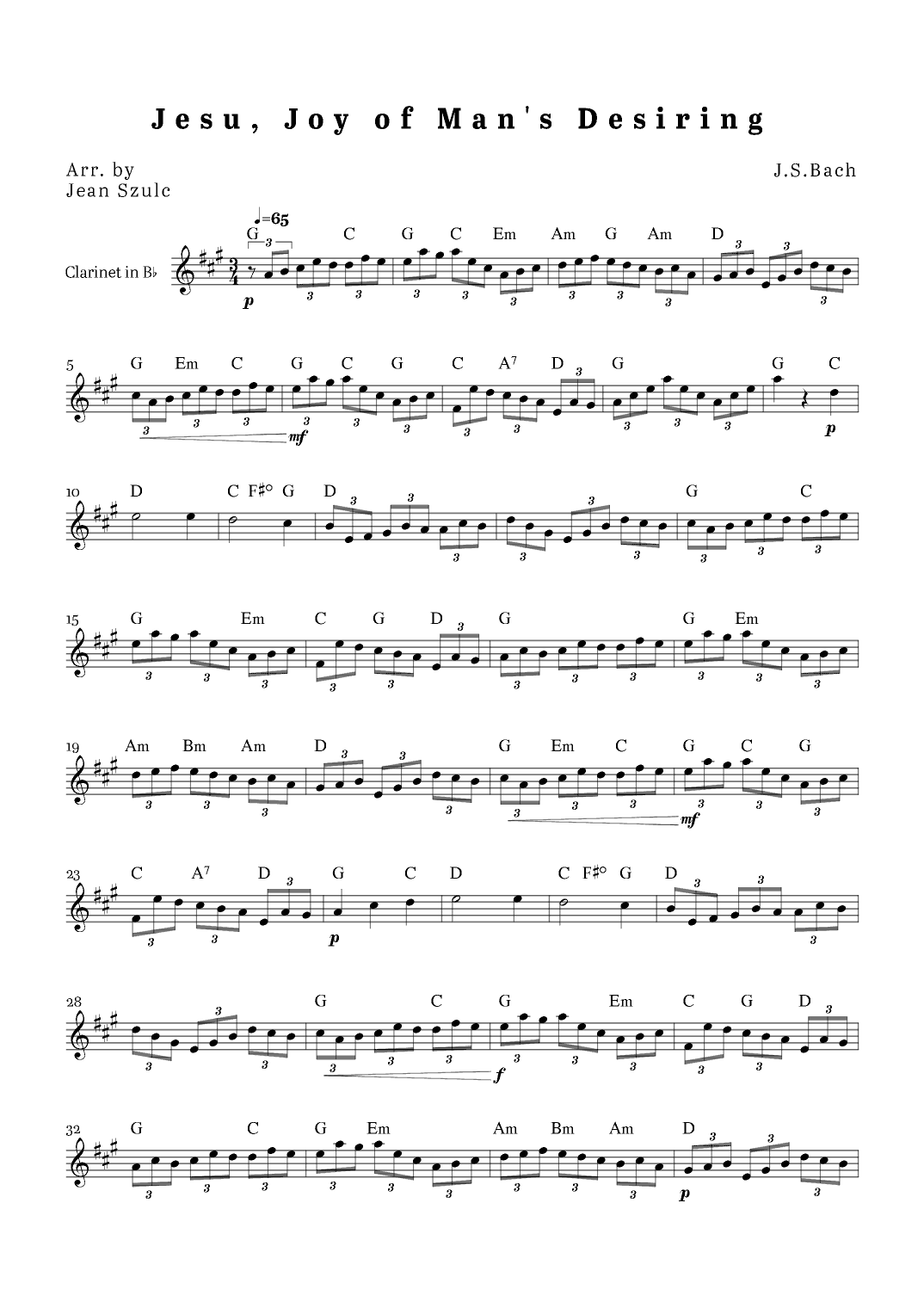 Jesu, Joy of Man's Desiring (arr. Jean Szulc)