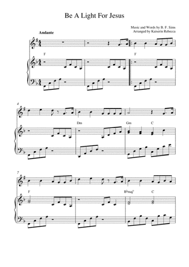 Be a Light for Jesus (arr. Kaiserin Rebecca)