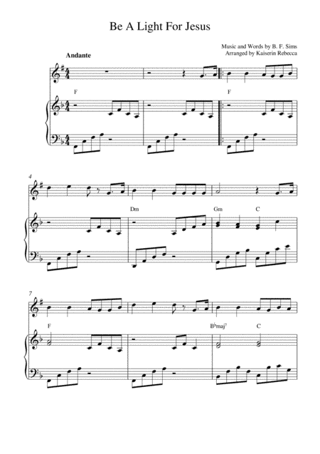Be a Light for Jesus (arr. Kaiserin Rebecca)