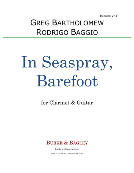 In Seaspray, Barefoot for clarinet & guitar