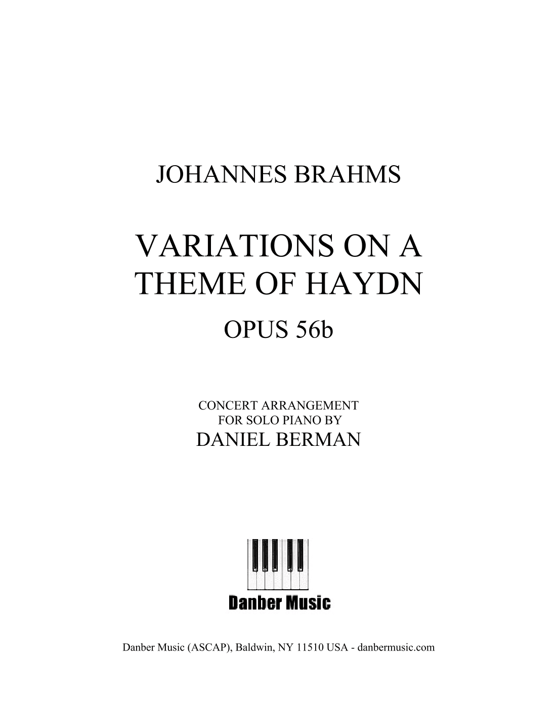 Brahms: Variations on a Theme of Haydn, opus 56b arr. Berman (arr. Daniel Berman)